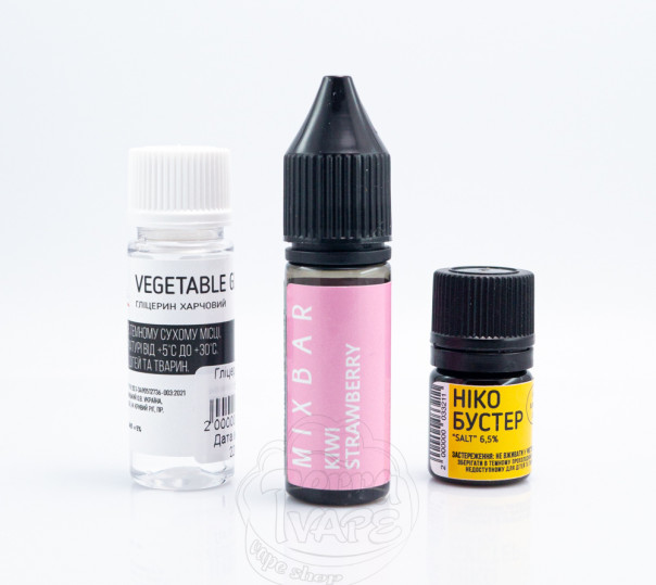 Рідина Mix Bar Salt Kiwi Strawberry 15ml 50mg зі смаком полуниці та ківі (набір компонентів)