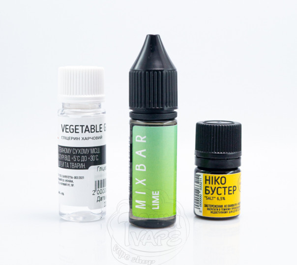 Рідина Mix Bar Salt Lime 15ml 65mg зі смаком лайма (набір компонетів)