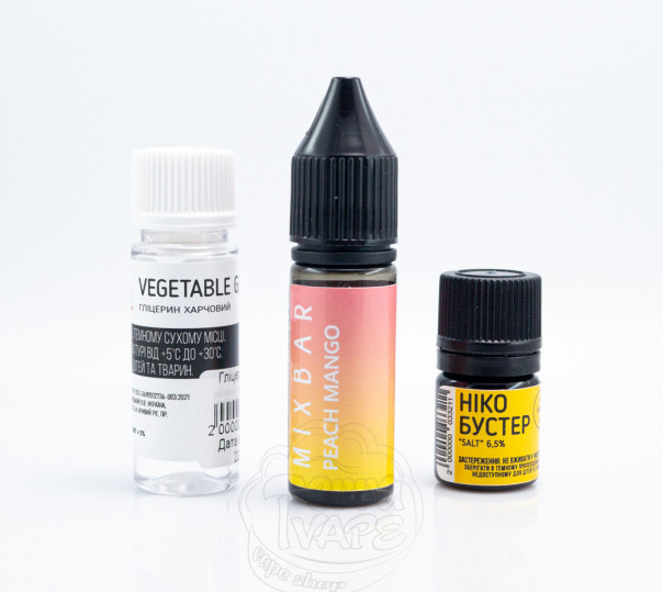 Рідина Mix Bar Salt Peach Mango 15ml 50mg зі смаком персика з манго (набір компонентів)