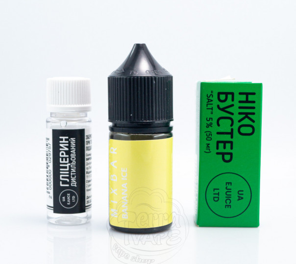 Жидкость Mix Bar Salt Banana Ice 30ml 50mg со вкусом банана с холодком (набор компонентов)