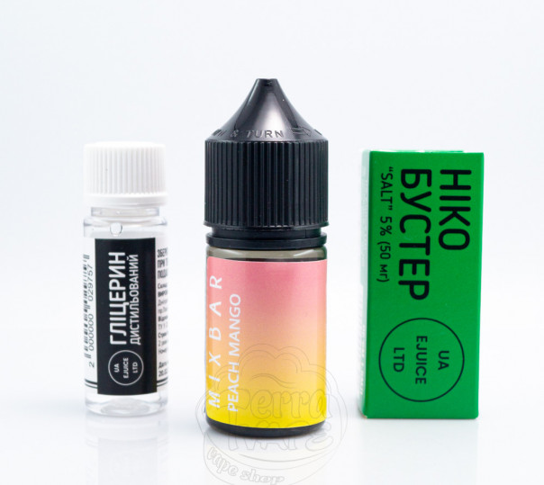 Рідина Mix Bar Salt Peach Mango 30ml 50mg зі смаком персика з манго (набір компонентів)