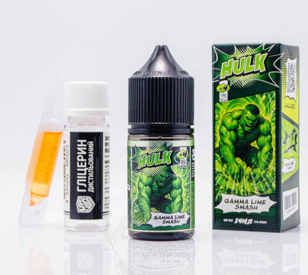 Рідина UA E-Juice Super Heroes Salt Gamma Lime Smash 30ml 50mg зі смаком яблука, ківі та лайму (набір компонентів)