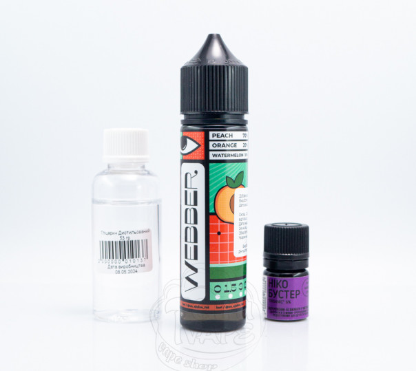 Рідина Webber Organic Orange Peach 60ml 3mg зі смаком апельсина та персика (набір компонентів)