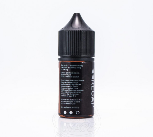 Жидкость UVA Recap Salt Red Astaire 30ml 50mg на солевом никотине со вкусом ягод с анисом Жидкость UVA Recap Salt Red Astaire 30ml 50mg на солевом никотине со вкусом ягод с анисом