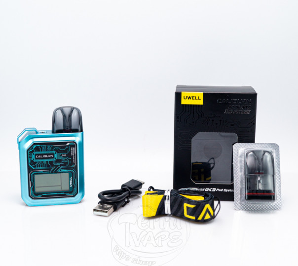 Uwell Caliburn GK3 Pod Kit 900mAh Pitch Black Багаторазова POD система Uwell Caliburn GK3 Pod Kit 900mAh Pitch Black Багаторазова POD система