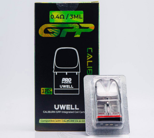 Картридж Uwell GPP Pod Cartridge 3ml 0.4Ом для багаторазової POD системи Caliburn G4, G4 Mini, G4 Pro, G3, GK3, G3 ECO, G3 Lite, G3 Pro, GK3 Pro, G4, G4 Pro, G4 Mini