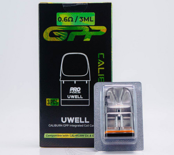 Картридж Uwell GPP Pod Cartridge 3ml 0.6Ом для багаторазової POD системи Caliburn G4, G4 Mini, G4 Pro, G3, GK3, G3 ECO, G3 Lite, G3 Pro, GK3 Pro, G4, G4 Pro, G4 Mini