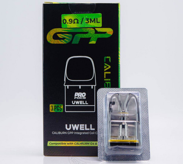 Картридж Uwell GPP Pod Cartridge 3ml 0.9Ом для багаторазової POD системи Caliburn G4, G4 Mini, G4 Pro, G3, GK3, G3 ECO, G3 Lite, G3 Pro, GK3 Pro, G4, G4 Pro, G4 Mini