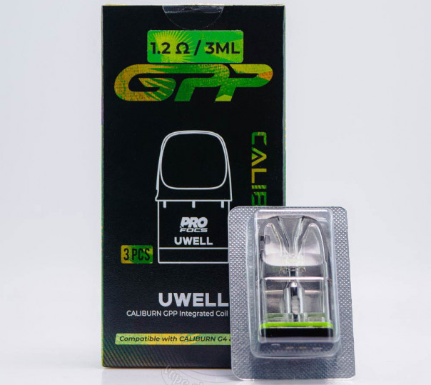 Картридж Uwell GPP Pod Cartridge 3ml 1.2Ом для багаторазової POD системи Caliburn G4, G4 Mini, G4 Pro, G3, GK3, G3 ECO, G3 Lite, G3 Pro, GK3 Pro, G4, G4 Pro, G4 Mini