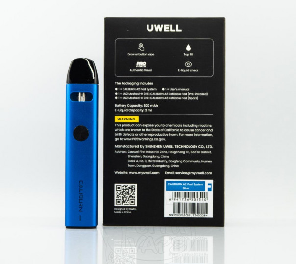 Uwell Caliburn A2 Pod Kit 520mAh Многоразовая POD система Uwell Caliburn A2 Pod Kit 520mAh Многоразовая POD система