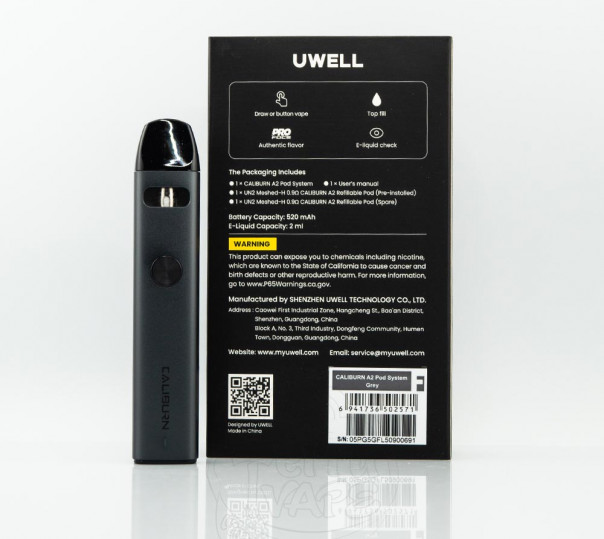Uwell Caliburn A2 Pod Kit 520mAh Многоразовая POD система Uwell Caliburn A2 Pod Kit 520mAh Многоразовая POD система