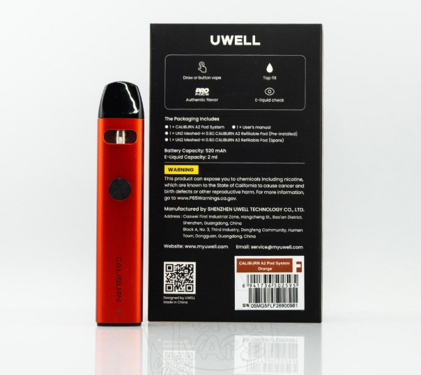 Uwell Caliburn A2 Pod Kit 520mAh Многоразовая POD система Uwell Caliburn A2 Pod Kit 520mAh Многоразовая POD система