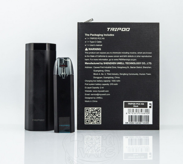 Uwell Tripod PCC Pod Kit 370mAh+1000mAh Многоразовая POD система