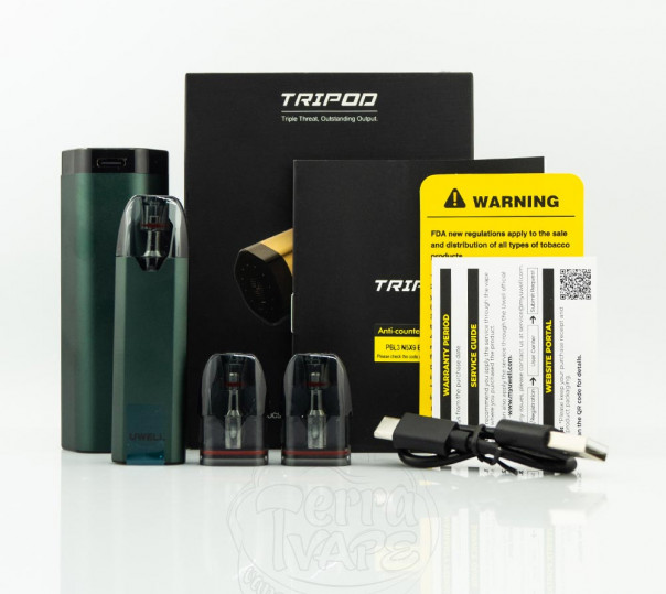Uwell Tripod PCC Pod Kit 370mAh+1000mAh Многоразовая POD система