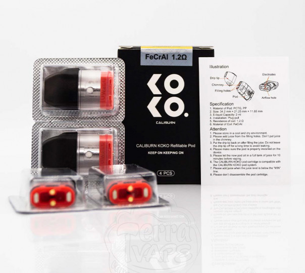 Картридж для багаторазової POD системи Uwell Caliburn, Caliburn Koko Pod Kit 2ml Картридж для багаторазової POD системи Uwell Caliburn, Caliburn Koko Pod Kit 2ml