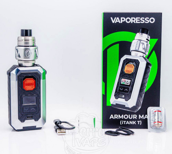 Vaporesso Armour Max Kit с баком iTank T 6ml 220W Black Стартовый набор Vaporesso Armour Max Kit с баком iTank T 6ml 220W Black Стартовый набор