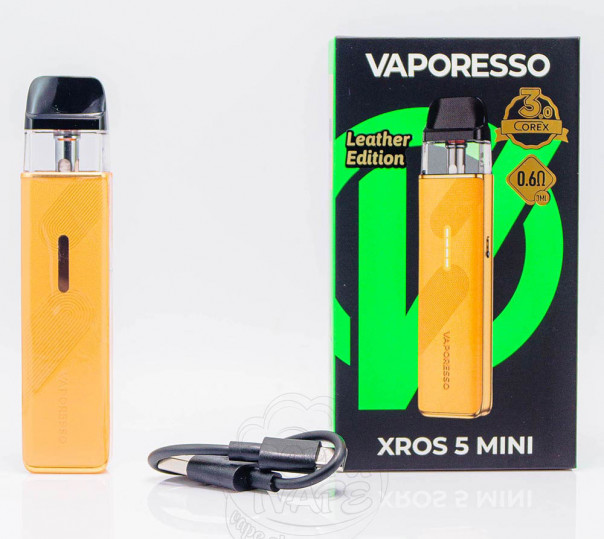 Vaporesso XROS 5 Mini Pod Kit 1500mAh Mist Black (Leather Edition) Багаторазова POD система