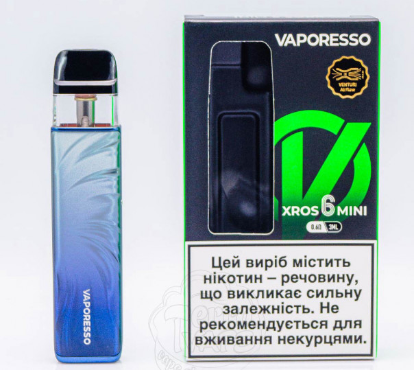 Vaporesso Xros 6 Mini Pod Kit 1600mAh Багаторазова POD система Vaporesso Xros 6 Mini Pod Kit 1600mAh Багаторазова POD система