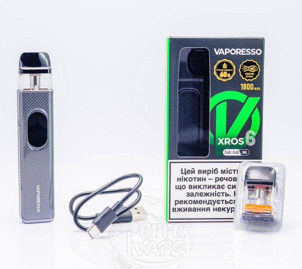 Vaporesso Xros 6 Pod Kit 1800mAh Багаторазова POD система Vaporesso Xros 6 Pod Kit 1800mAh Багаторазова POD система