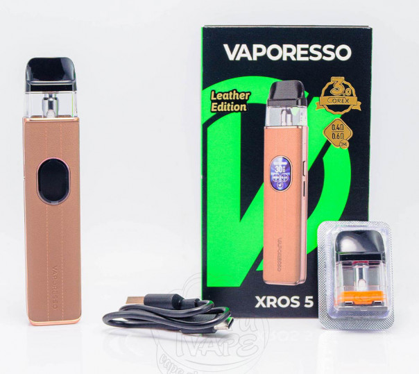 Vaporesso XROS 5 Pod Kit 1500mAh Grey Leather Багаторазова POD система