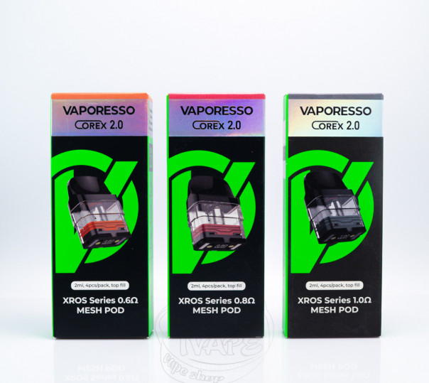 Картридж Vaporesso XROS Series (Corex 2.0 / 3.0) для багаторазової POD системи Xros, Mini, Nano, 3, 3 Mini, 3 Nano, 2, Pro, Cube, 4, 4 Mini, 4 Nano, 5, 5 Mini 2ml/3ml