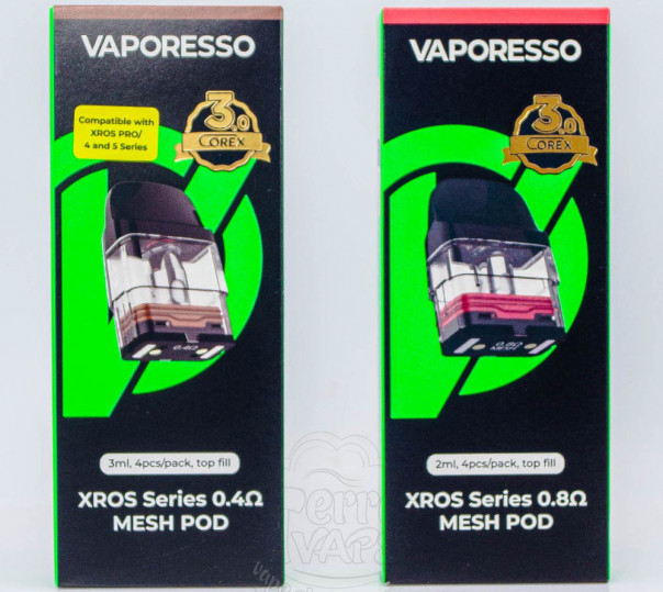 Картридж Vaporesso XROS Series (Corex 2.0 / 3.0) для багаторазової POD системи Xros, Mini, Nano, 3, 3 Mini, 3 Nano, 2, Pro, Cube, 4, 4 Mini, 4 Nano, 5, 5 Mini 2ml/3ml