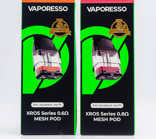 Картридж Vaporesso XROS Series (Corex 2.0 / 3.0) для багаторазової POD системи Xros, Mini, Nano, 3, 3 Mini, 3 Nano, 2, Pro, Cube, 4, 4 Mini, 4 Nano, 5, 5 Mini 2ml/3ml
