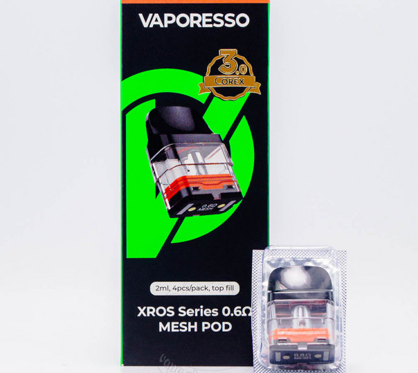 Картридж Vaporesso XROS Series (Corex 3.0) 0.6 Ом 2ml для багаторазової POD системи Xros, Mini, Nano, 3, 3 Mini, 3 Nano, 2, Pro, Cube, 4, 4 Mini, 4 Nano, 5, 5 Mini