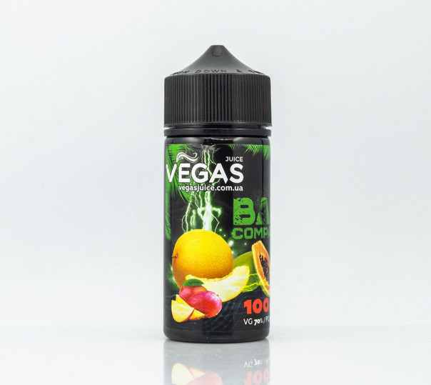 Жидкость Vegas Max Organic Bad Company 100ml 0mg без никотина со вкусом дыни, манго и папайи