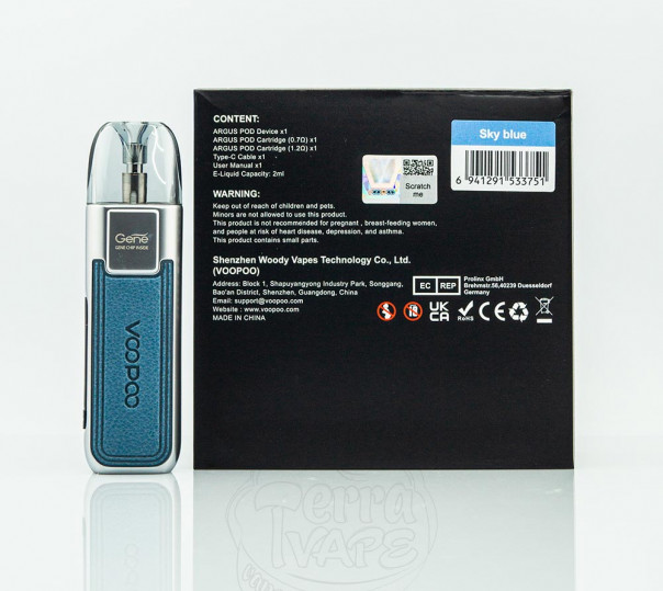 VooPoo Argus Pod Kit 20W 800mAh Багаторазова POD система VooPoo Argus Pod Kit 20W 800mAh Багаторазова POD система