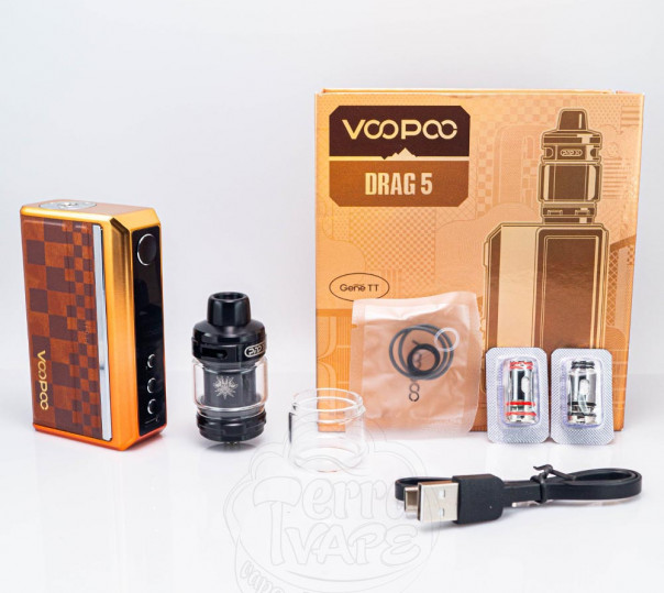 Voopoo Drag 5 177W Box Mod Kit Green з баком Uforce-X Tank Atomizer 5.5ml Стартовий набір Voopoo Drag 5 177W Box Mod Kit Green з баком Uforce-X Tank Atomizer 5.5ml Стартовий набір