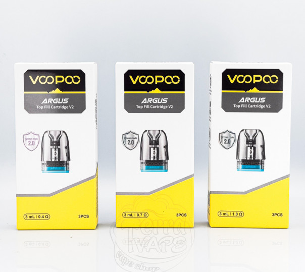 Картридж VooPoo Argus Top Fill / v2 Pod Cartridge для багаторазової POD системи Argus Pod / P1 / G / Z / P1s / P2 / G2 / G2 Mini / G3 / Pod SE 2ml/3ml