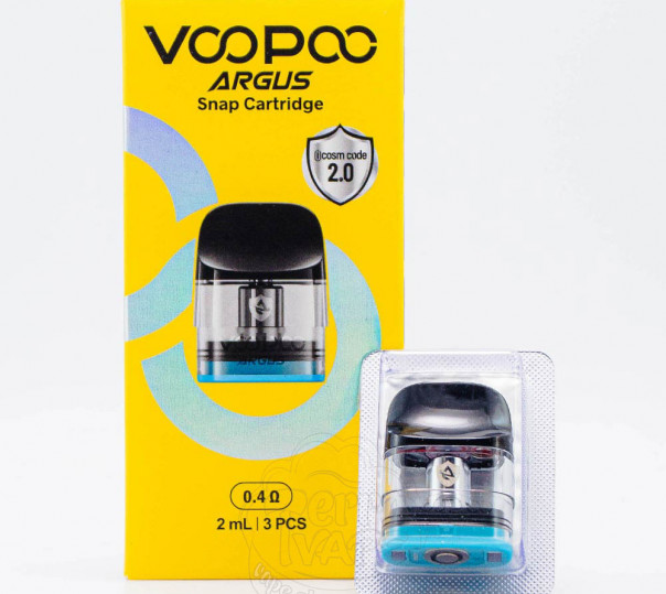 Картридж Voopoo Argus Snap Pod Cartridge 2ml 0.4Ом для многоразовой POD системы Argus P2 / P3 / G2 / G2 Mini / G3 / G3 Mini Pod/ A