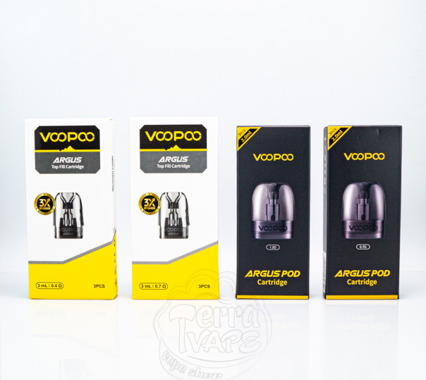 Картридж VooPoo Argus Top Fill / v2 Pod Cartridge для багаторазової POD системи Argus Pod / P1 / G / Z / P1s / P2 / G2 / G2 Mini / G3 / Pod SE 2ml/3ml