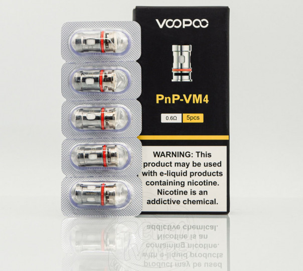 Випаровувач VooPoo PnP Coil VM4 0.6 Ом для Drag E60/H40/H80S/S/X, Argus Pro/X/GT/Mod, Vinci 2/3/X/X2/Air, Uforce-L Tank та інших