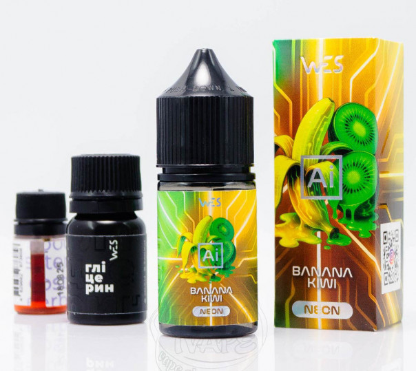 Рідина WES AI Neon Salt Banana Kiwi 30ml 50mg зі смаком банану та ківі (набір компонентів)