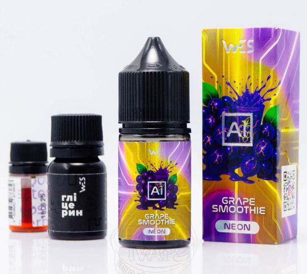 Рідина WES AI Neon Salt Grape Smoothie 30ml 65mg зі смаком виноградного смузі (набір компонентів)