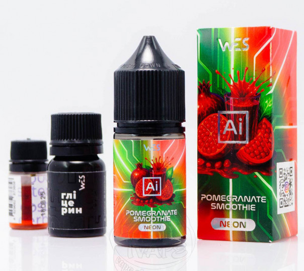 Рідина WES AI Neon Salt Pomegranate Smoothie 30ml 50mg зі смаком гранатового смузі (набір компонентів)