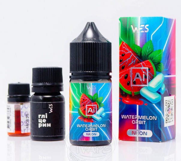 Рідина WES AI Neon Salt Watermelon Orbit 30ml 65mg зі смаком кавунової жуйки (набір компонентів)