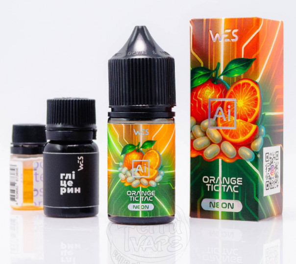 Рідина WES AI Neon Salt Orange Tic Tac 30ml 65mg зі смаком апельсинового тік така (набір компонентів)