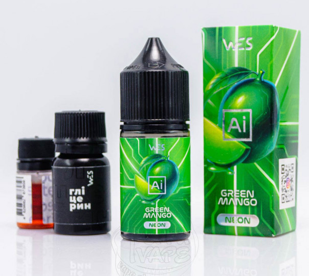 Жидкость WES AI Neon Salt Green Mango 30ml 65mg со вкусом зеленого манго (набор компонентов)