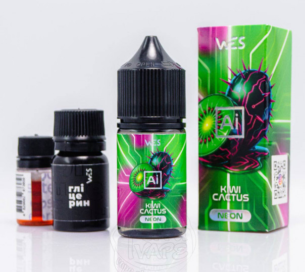 Жидкость WES AI Neon Salt Kiwi Cactus 30ml 50mg со вкусом киви и кактуса (набор компонентов)