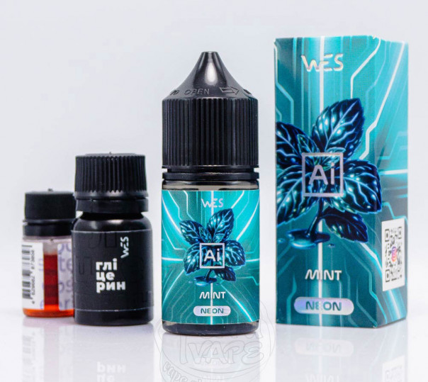 Жидкость WES AI Neon Salt Mint 30ml 65mg со вкусом мяты (набор компонентов)