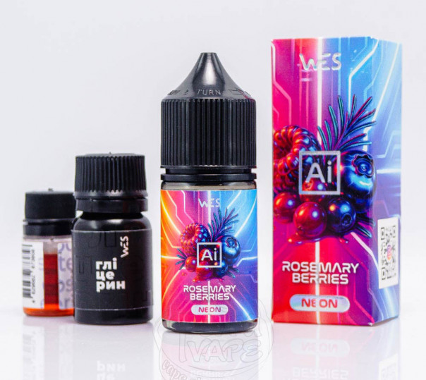 Рідина WES AI Neon Salt Rosemary Berries 30ml 65mg зі смаком розмарину та ягід (набір компонентів)