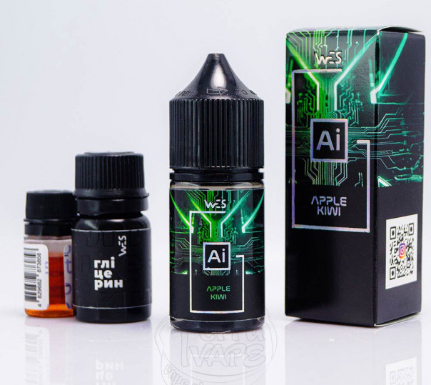 Рідина WES AI Salt Apple Kiwi 30ml 50mg зі смаком зеленого яблука і ківі (набір компонентів)