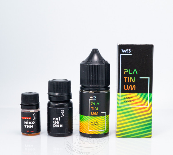 Рідина WES Platinum Salt Apple Peach 30ml 50mg зі смаком яблука та персика (набір компонентів)