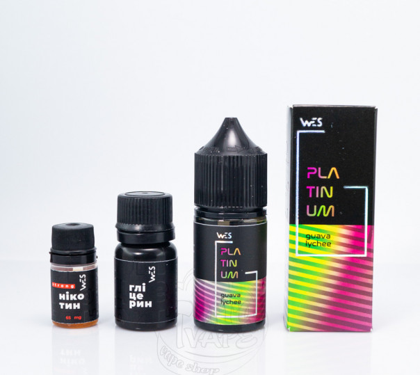 Жидкость WES Platinum Salt Guava Lychee 30ml 50mg со вкусом гуавы и личи (набор компонентов)