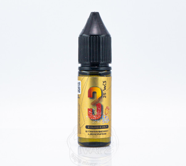 Рідина Wes Gold Line Salt #3 Strawberry Lemonade 15ml 25mg на сольовому нікотині зі смаком полуничного лимонаду