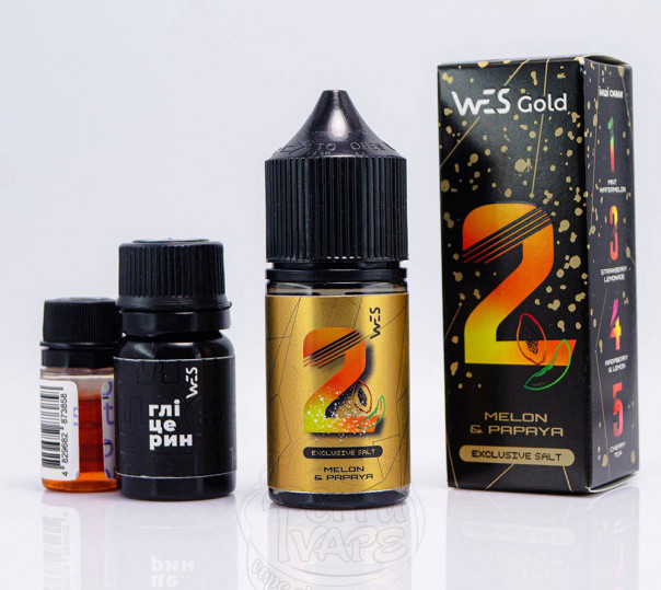 Рідина Wes Gold Line Salt #2 Melon Papaya 30ml 65mg зі смаком дині з папаєю (набір компонентів)