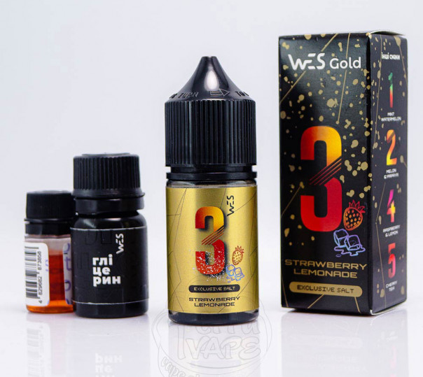 Жидкость Wes Gold Line Salt #3 Strawberry Lemonade 30ml 65mg со вкусом клубничного лимонада (набор компонентов)